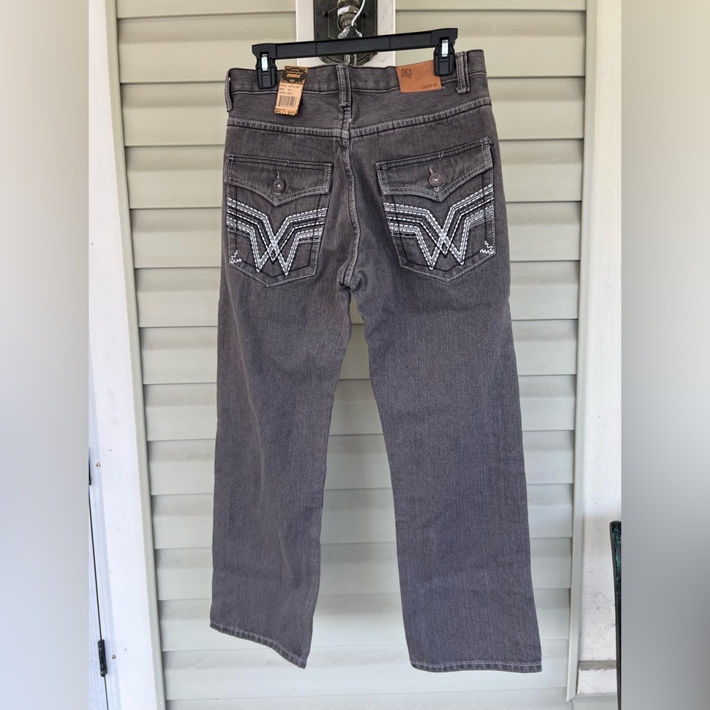 Chams Jeans Straight Leg Grey Womans Sz 10H RN# 137182 Slim Fit 30x27.25 NWT